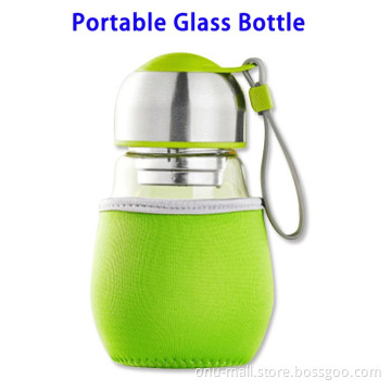 400ML Outdoor Sports Drinking Glass Water Bottle with Strap